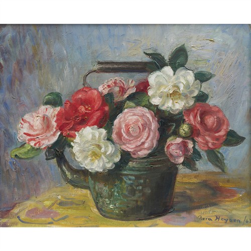 47 · NORA HEYSEN (1911-2003) (Still Life - Camellias) 1963 oil on canvas 43 x 53cm