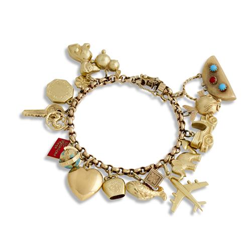 9ct Two-Tone Gold Charm Bracelet
