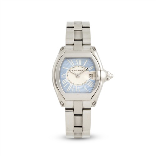 24A · CARTIER ROADSTER REF 2675 A STAINLESS STEEL BRACELET WATCH WITH DATE CIRCA 2010