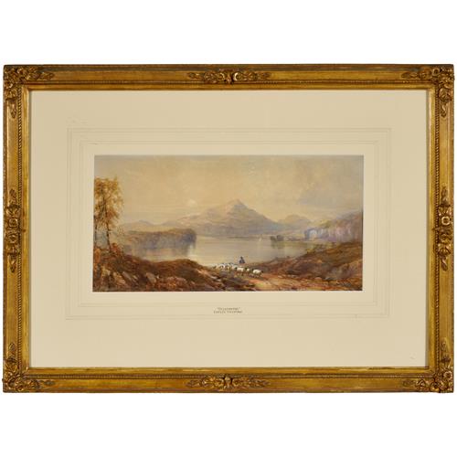 6 · COPLEY FIELDING (English, 1787-1855) Ullswater 1816 watercolour on paper 23 x 46cm (55.5 x 76.5cm framed)