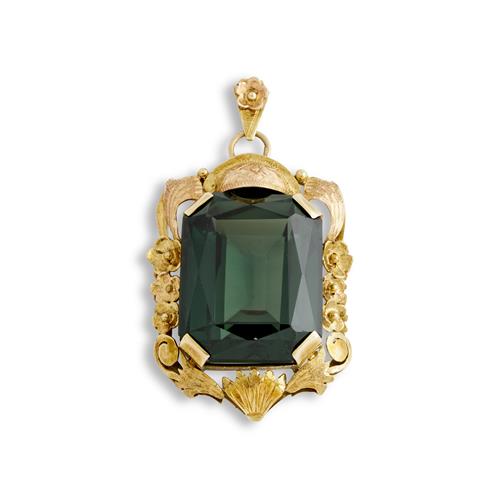 18ct Two-Tone Gold And Tourmaline Pendant