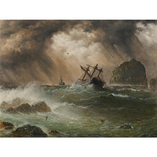 HAUGHTON FORREST (1826-1925) The Wreck at Gulf Rock oil on board 46 x 61.5cm