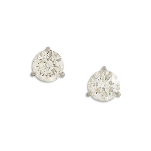 Pair Of Platinum, 18ct Gold And Diamond Earrings