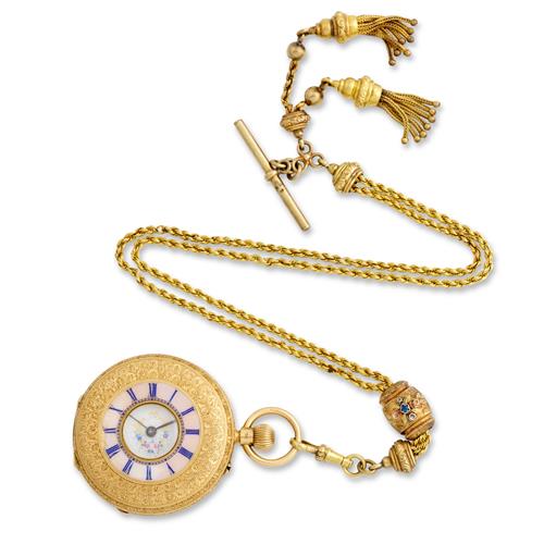 Newsome & Co London & Coventry An 18ct Gold And Enamel Half-Huntingcased Pocketwatch Circa 1900