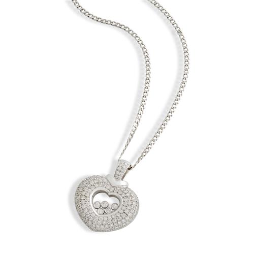 86 · 18CT WHITE GOLD AND DIAMOND PENDANT