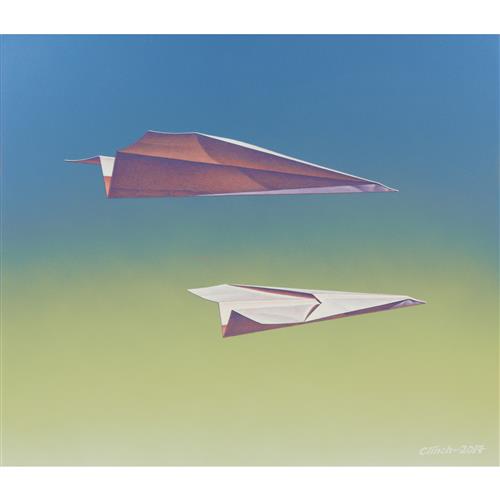 ROBERT CLINCH (born 1957) Guardian 2017 automotive paint and two-pack on etch-primed aluminium 45 x 51.5cm