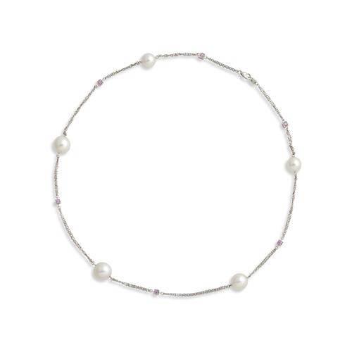 62 · KAILIS, 18CT WHITE GOLD, SOUTH SEA PEARL AND PINK SAPPHIRE NECKLACE