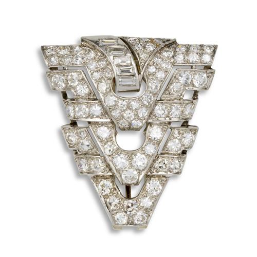 282 · ART DECO DIAMOND PENDANT/CLIP