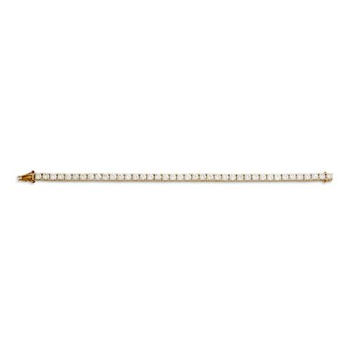 55 · 18CT TWO-TONE GOLD AND DIAMOND LINE BRACELET