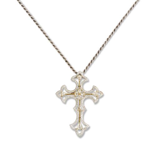 18ct Two-Tone Gold And Diamond Pendant