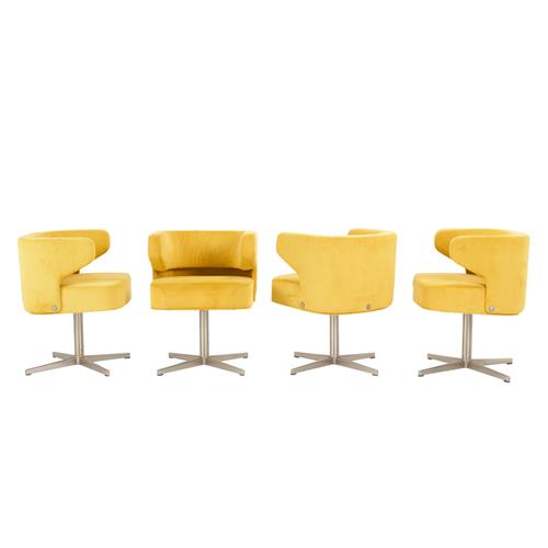 Gianni Moscatelli Set Of Four 'Poney' Swivel Chairs For Formanova