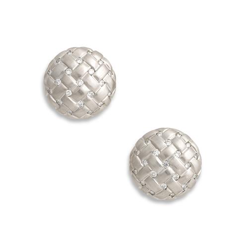 81 · PAIR OF 18CT WHITE GOLD AND DIAMOND EARRINGS