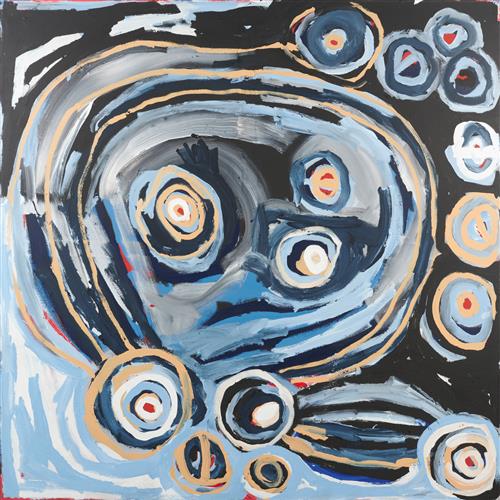 81 · BARBARA MBITJANA MOORE (born 1964) (Language group: Anmatyerre) Ngayyuka Tjuta 2014 synthetic polymer paint on linen 197 x 198cm