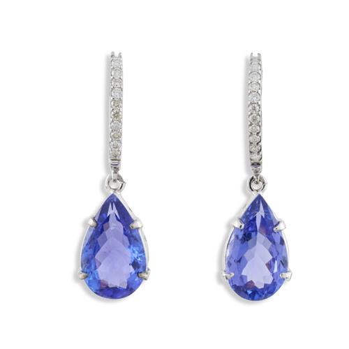 271 · PAIR OF TANZANITE AND DIAMOND EARRINGS