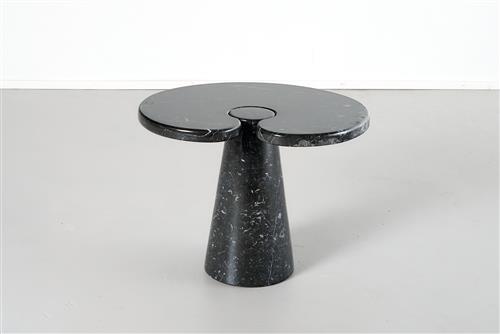 Angelo Mangiarotti 'Eros' Black Marble Side Table For Skipper