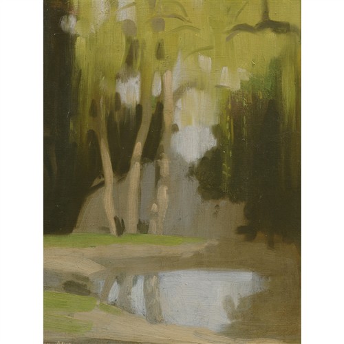 MARY CECIL ALLEN (1893-1962) (Reflections) c.1920 oil on canvas laid on board in the original John Thallon frame 38 x 29.5cm