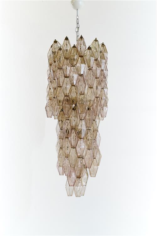 22 · CARLO SCARPA 'POLIEDRI' CHANDELIER FOR VENINI