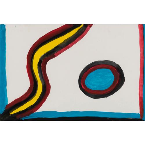 63 · PADDY BEDFORD (1922-2007) (Language group: Gija) Untitled 2003 gouache on acid free crescent board 51 x 75.5cm