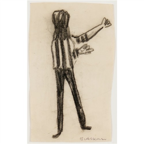 18 · CHARLES BLACKMAN (1928-2018) (Swinging to the Beat) c.1952 conte crayon on paper 19 x 12cm; 44.5 x 35.5cm (frame)