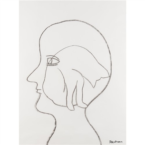 24 · CHARLES BLACKMAN (1928-2018) (Thinking of You) charcoal on paper 100 x 75cm; 122.5 x 97cm (frame)