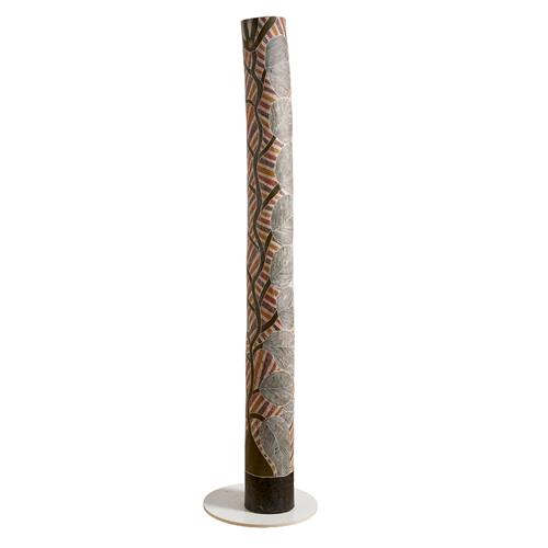 MALALUBA GUMANA (1952-2020) (Language group: Dhalwangu) Larrakitj natural pigments on hollowed log 185.5 x 18 x 18cm