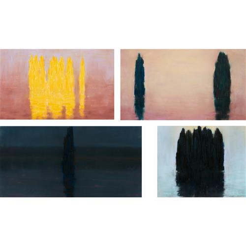 TIM MAGUIRE (born 1958) Untitled 1987 mixed media on paper (4) 31.5 x 62cm (largest; dimensions vary)
