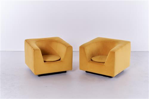 46 · PAIR OF ELLIPTIQUES ARMCHAIRS BY BERNARD GOVIN FOR SAPORITI