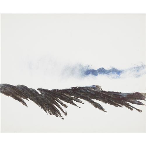 17 · SIDNEY NOLAN (1917-1992) (New England landscape) c.1961 mixed media on paper 52 x 63.5cm