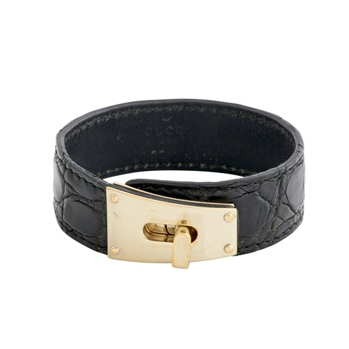 GUCCI, CROCODILE LEATHER BRACELET