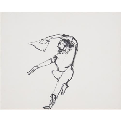 21 · SIDNEY NOLAN (1917-1992) (Stockman) c.1953 ink on paper 25.5 x 30.5cm