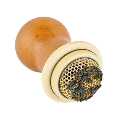 93 · A GOURD CRICKET CAGE WITH PIERCED IVORY LID *CITES permit may be required for export
