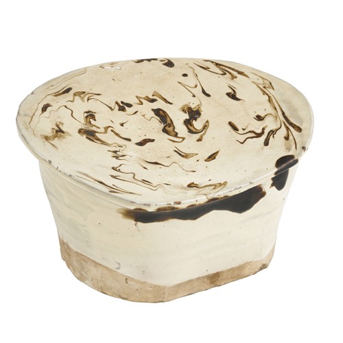 78 · A RARE CHINESE CIZHOU MARBLE GLAZED PILLOW, JIN DYNASTY (1115-1235)