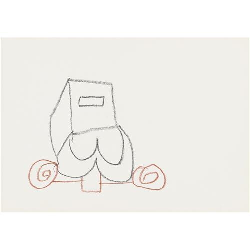 27 · SIDNEY NOLAN (1917-1992) (Kelly sculpture) c.1986 crayon on paper 30 x 42cm