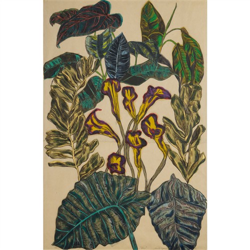 GABRIELLE CAPLICE (born 1963) Lillies 2000 etching, ed. 2/2 102.5 x 67cm (129 x 91cm framed)