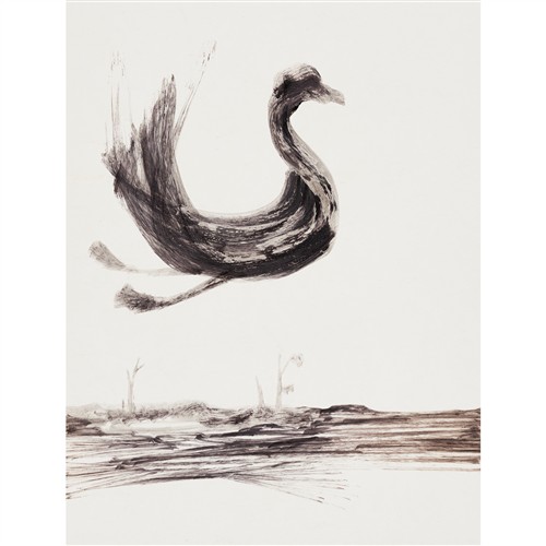 8 · SIDNEY NOLAN (1917-1992) (Bird and Landscape) c.1949 mixed media on paper 27.5 x 21cm