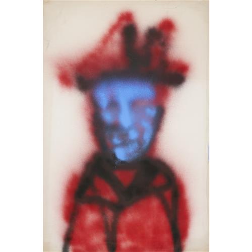 32 · SIDNEY NOLAN (1917-1992) (Soldier) c.1982 spray enamel on paper 122 x 80cm