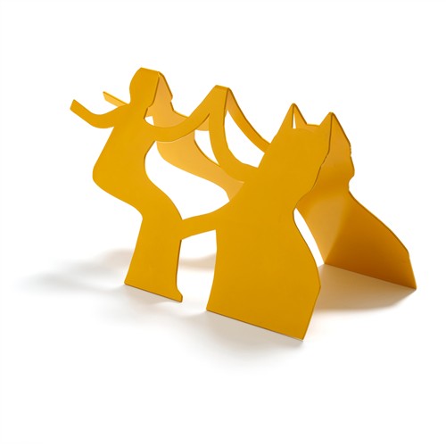 33 · CHARLES BLACKMAN (1928-2018) (Cat and Figure) 2018 bronze powder coloured, ed. 4/9 27.5 x 53.5 x 26cm