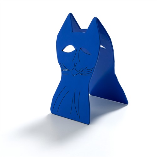 74 · CHARLES BLACKMAN (1928-2018) (Blue Cat) 2018 bronze powder coloured, ed. 2/9 20.5 x 11.5 x 14.5cm