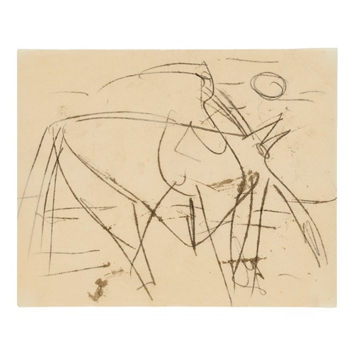 13 · SIDNEY NOLAN (1917-1992) (Bird and Sun) c.1940 transfer drawing on paper 21 x 26cm