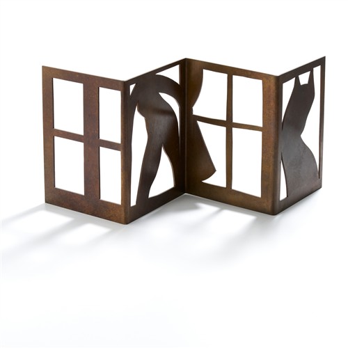 81 · CHARLES BLACKMAN (1928-2018) (Cat and Figure at Window) bronze, ed. 9/9 26 x 52.5 x 20cm