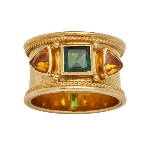 65 · TOURMALINE AND CITRINE RING