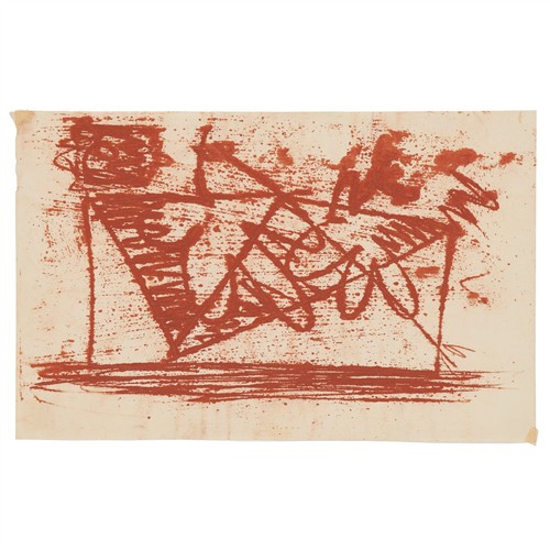 17 · SIDNEY NOLAN (1917-1992) (Abstract) c.1940 transfer drawing on paper 21 x 33cm
