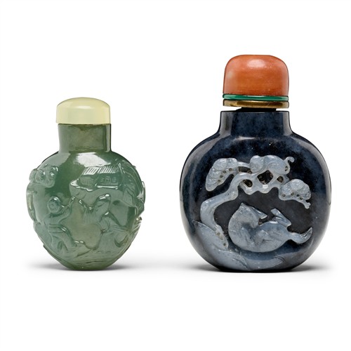 Two Chinese Jade Snuff Bottles, Qing Dynasty (1644 - 1911)
