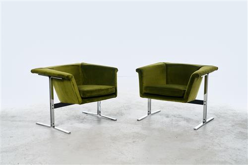85 · GEOFFREY HARCOURT PAIR OF '042' LOUNGE CHAIRS FOR ARTIFORT