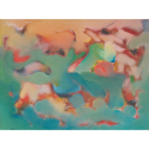 DONALD LAYCOCK (born 1931) The Birds of Torremolinas 1967 oil on canvas 59 x 79cm (71 x 92cm framed)