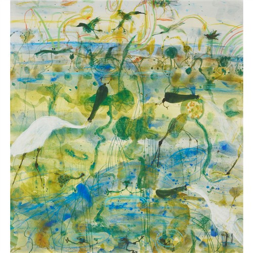 JOHN OLSEN (1928-2023) Spoonbills archival pigment print, A/P 50 x 44cm (61 x 66cm framed)