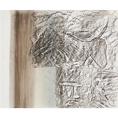 39 · SIDNEY NOLAN (1917-1992) (Kelly, Mule and Ram) c.1958 mixed media and crayon rubbing on paper 25.5 x 30.5cm
