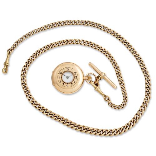 3 · A 9CT GOLD HALF-HUNTINGCASED POCKETWATCH CIRCA 1890