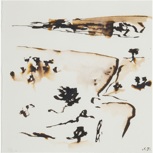 LUKE SCIBERRAS (born 1975) Untitled 2002 ink on paper 20 x 20cm (46.5 x 45.5cm framed)