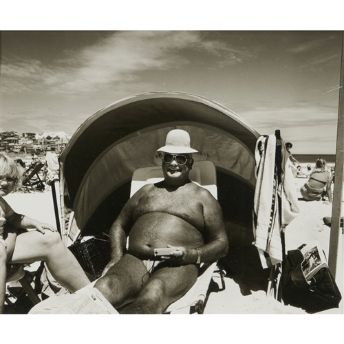 JON LEWIS (1950-2020) Retired Beach Inspector 1984-85 black and white photograph 29 x 53cm (58 x 66cm framed)